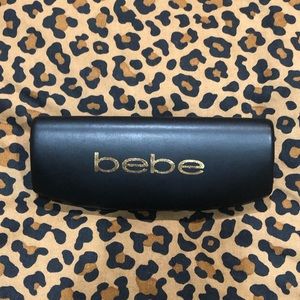 Bebe Black and Gold Clamshell Eyewear Sunglass Eyeglass Case
